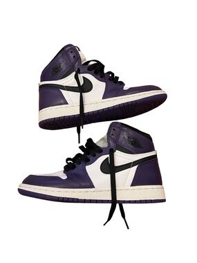 Nike Air Jordan 1 Retro High OG Court Purple White 575441-500 Kids Size 5Y